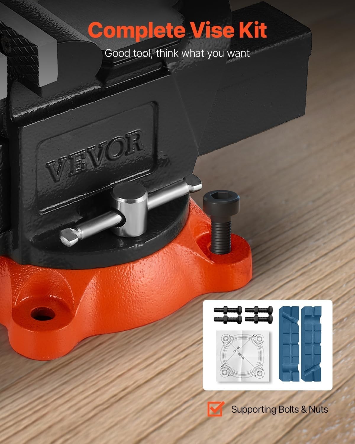 Heavy Duty Ductile Iron Vise with Anvil, 5″ Jaw
