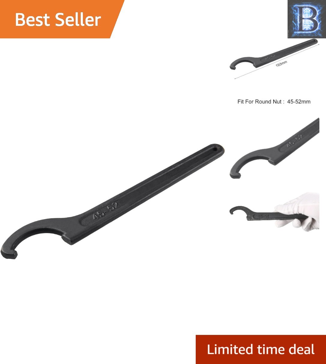 Unibody C Hook Spanner Wrench for 45-52mm Nuts – Superior Durability & Design