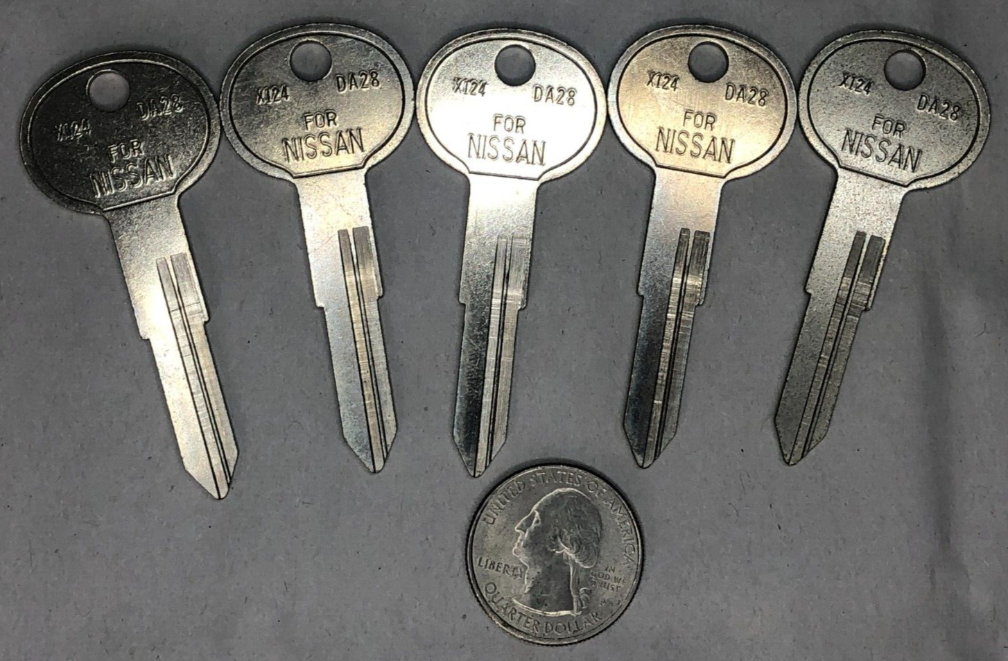 X124 Key Blank For Nissan DA28 Lot of 5 Datsun Vintage Unbranded