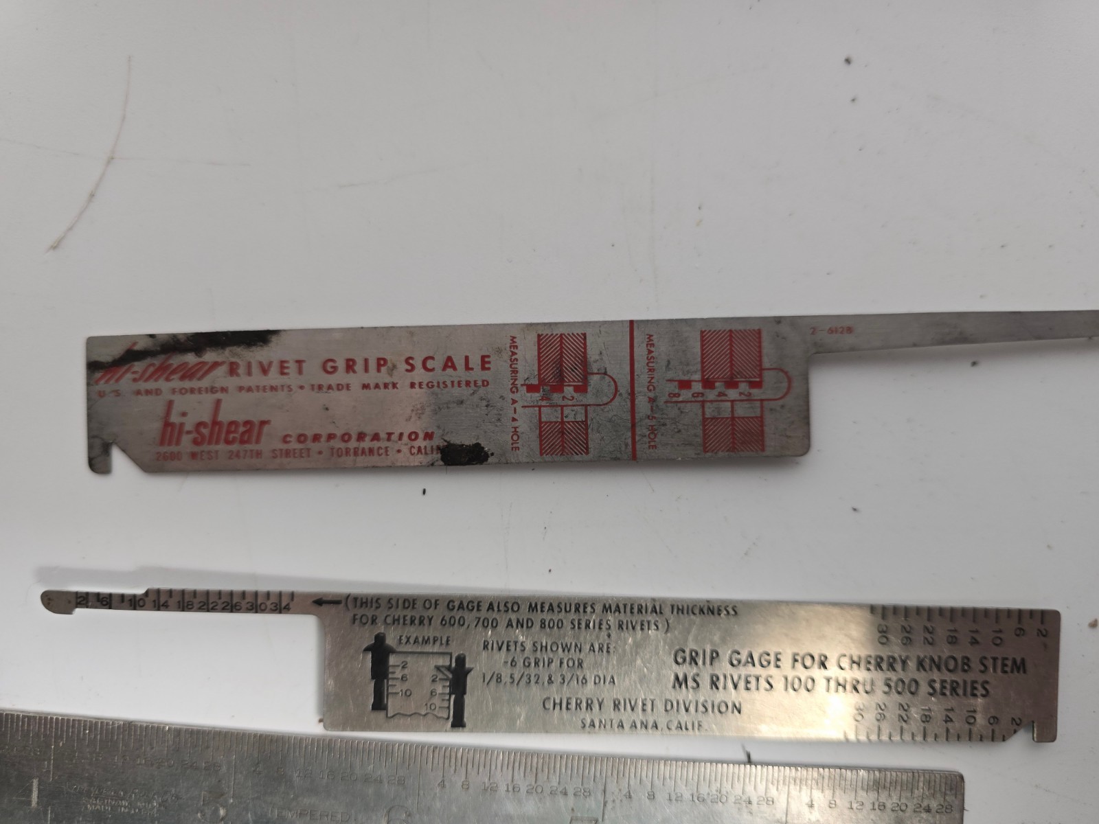 Lot of Vintage Machinist Rivet Drill VariousGauges & Rulers Craftsman 9-4011 PNW