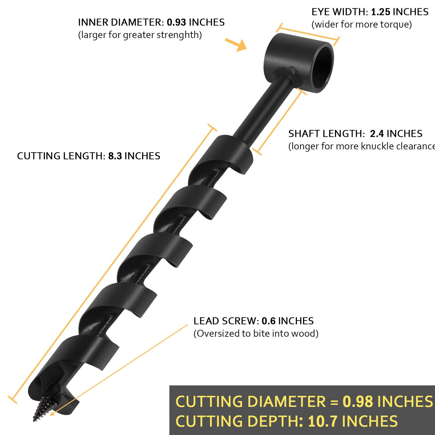 Scotch Eye Wood Auger Drill Bit For Bushcraft Backpack And Camping Survival Tool