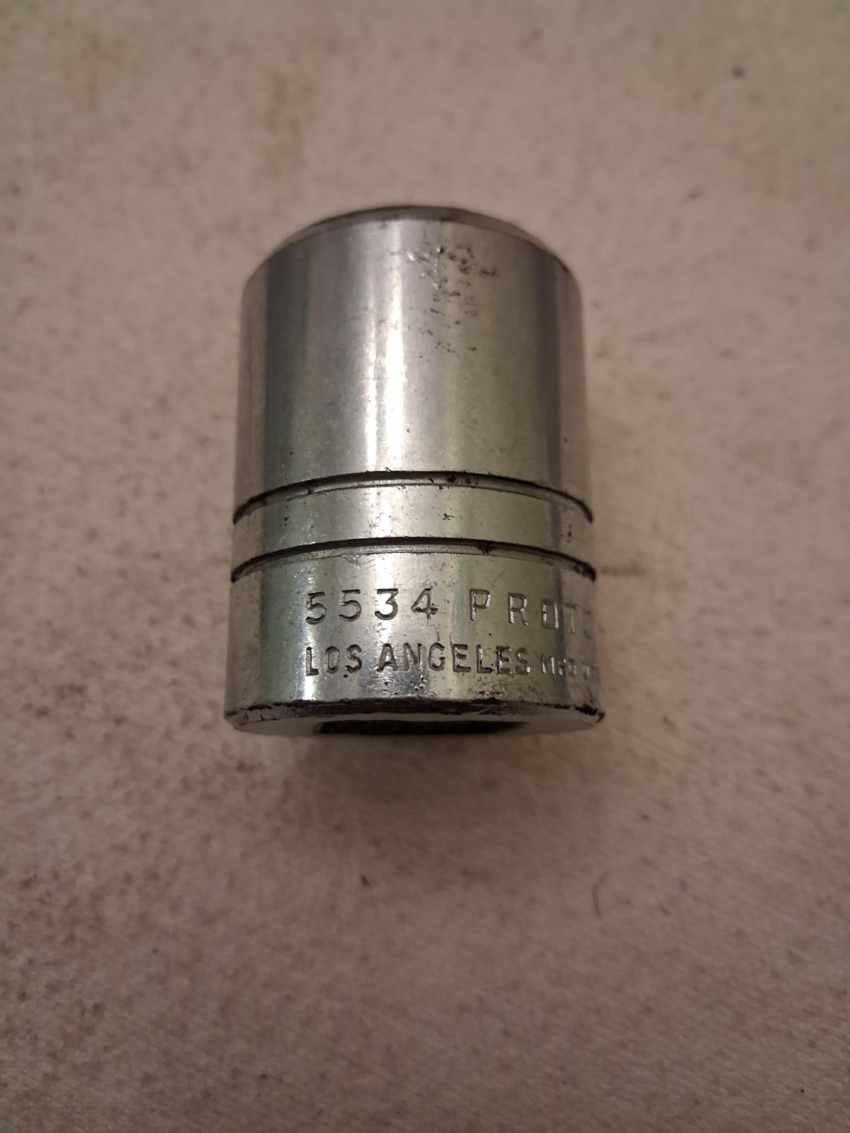 Vintage Proto Los Angeles 1-1/16 3/4 Dr Socket 2 Band 5534 Post Plomb USA