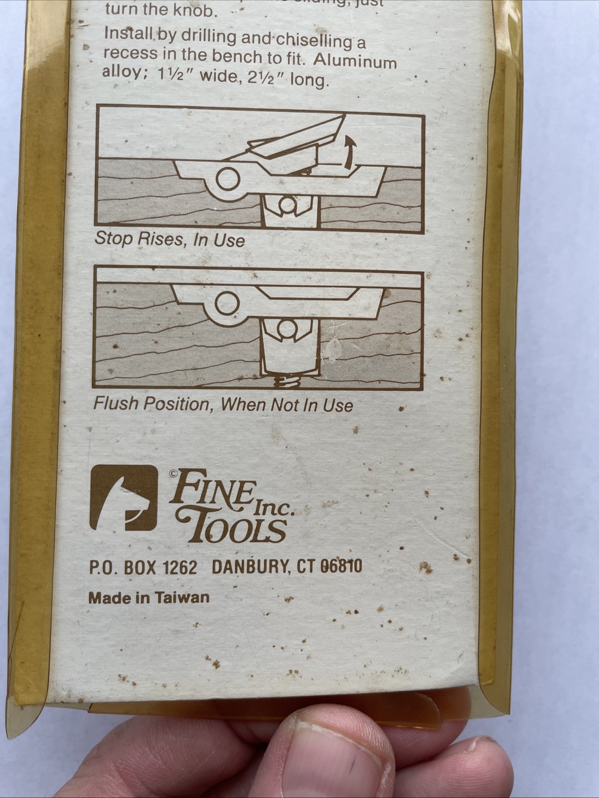 NOS Vintage Bench Stop Dog Wood Stopper Toothed Made in Taiwan 300-0001