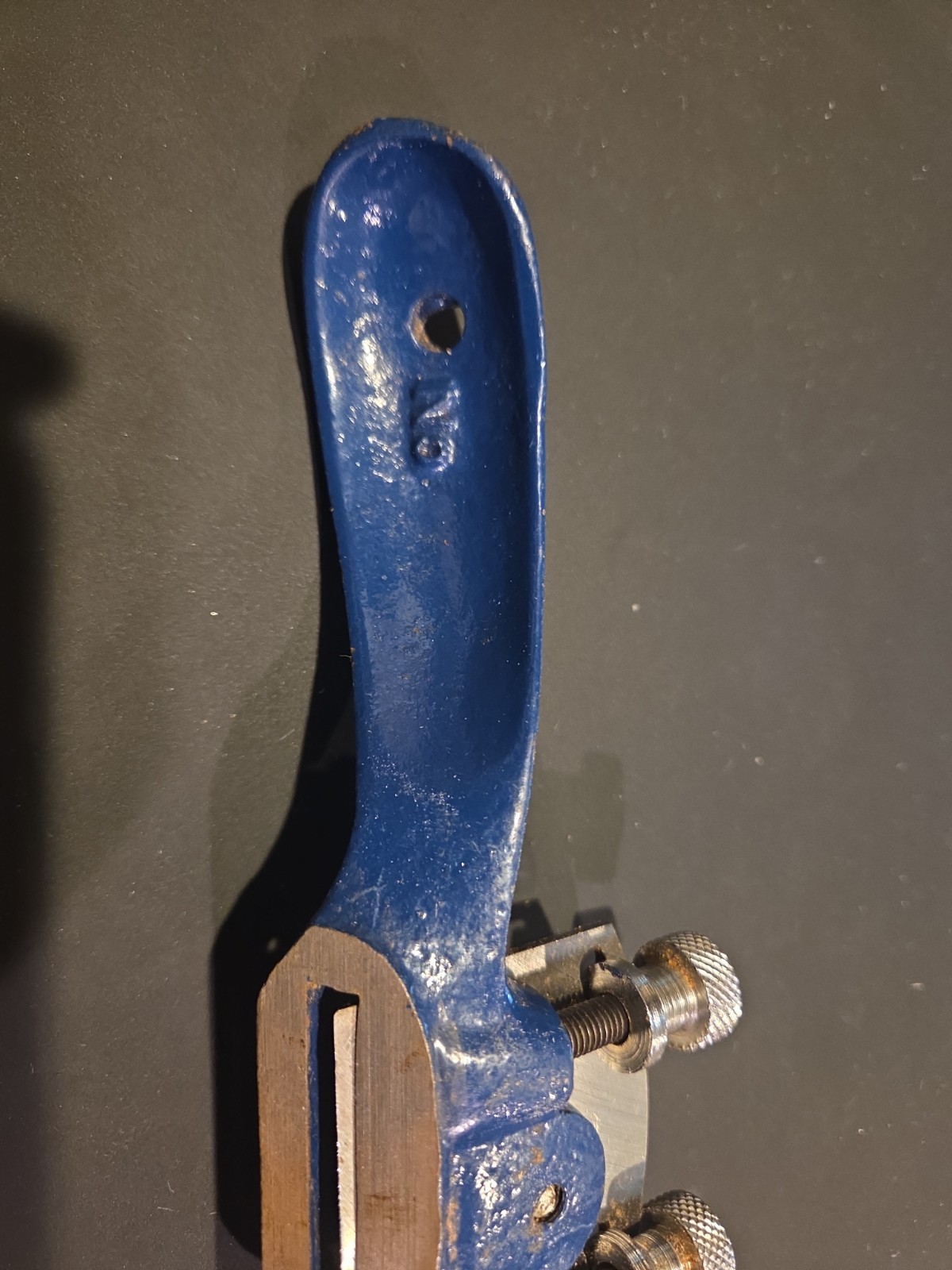 No. V-151 Round Bottom Adjustable Spoke Shave Blue. Barely Used.