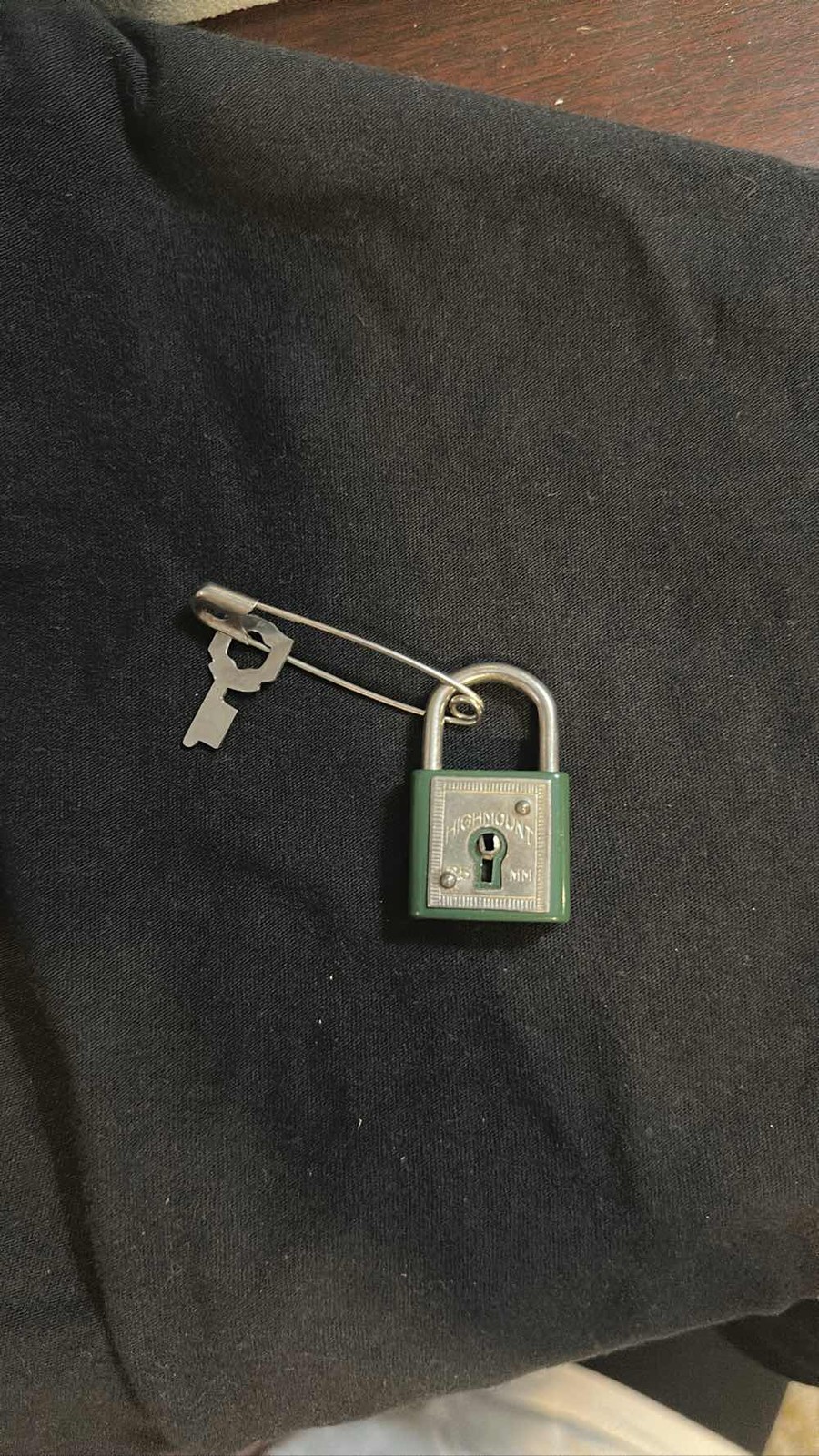Vintage HIGHOUNT Green Padlock w/ Key Mini Working Lock