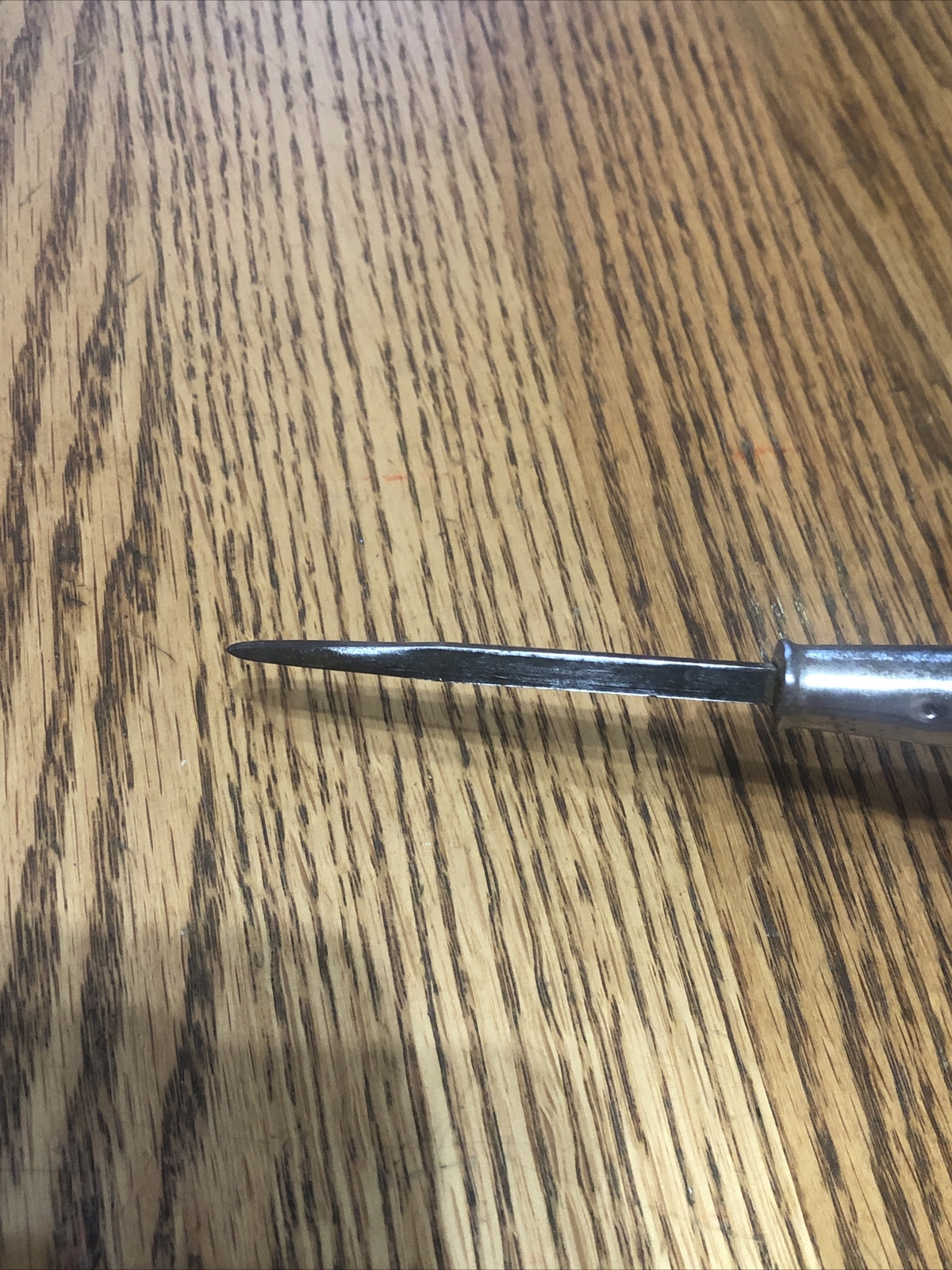 Vintage Unbranded Slotted Screwdriver Square Shank w/ Squarish Wood Handle !