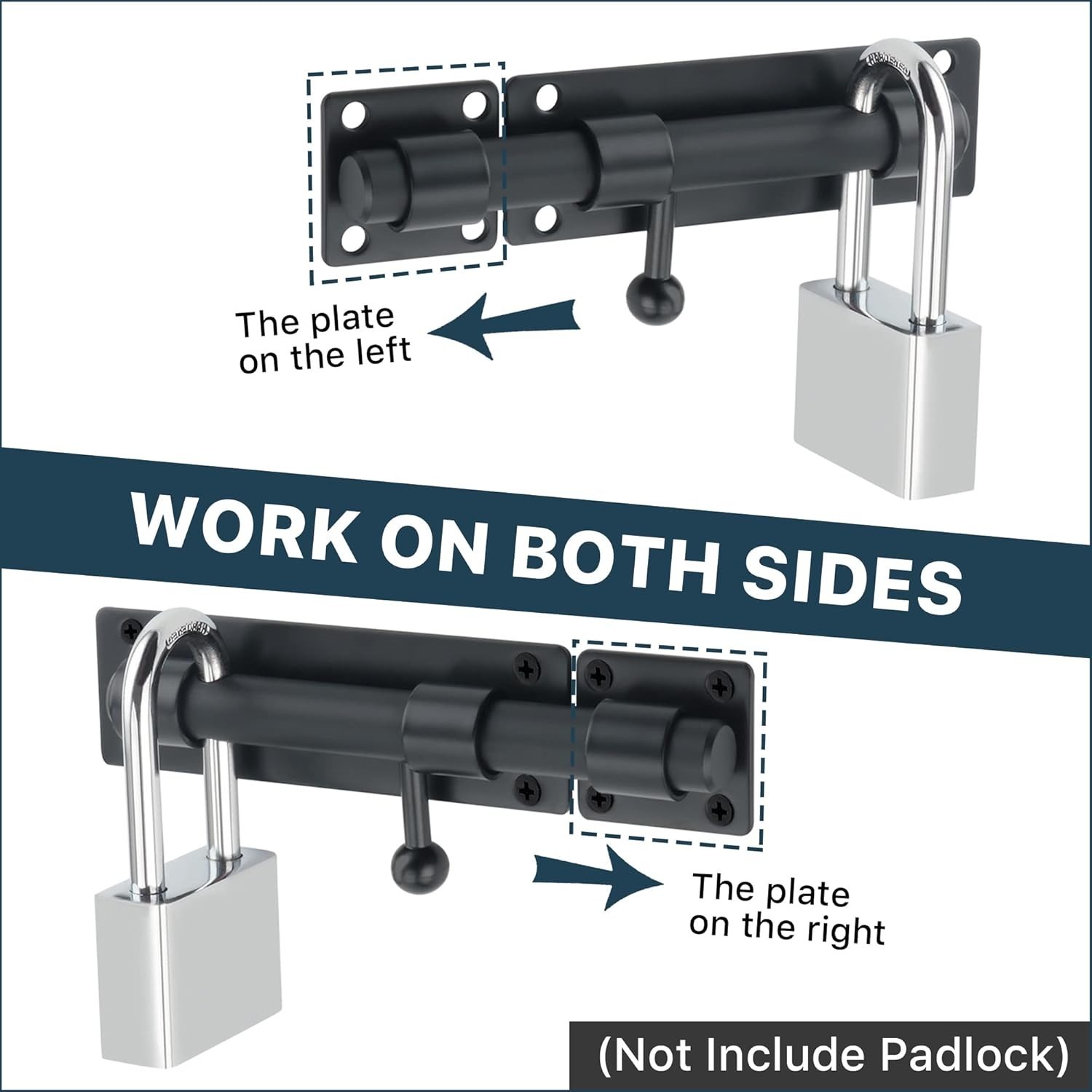Robust Slide Gate Lock with Padlock Hole 150MM – Easy Installation for Security