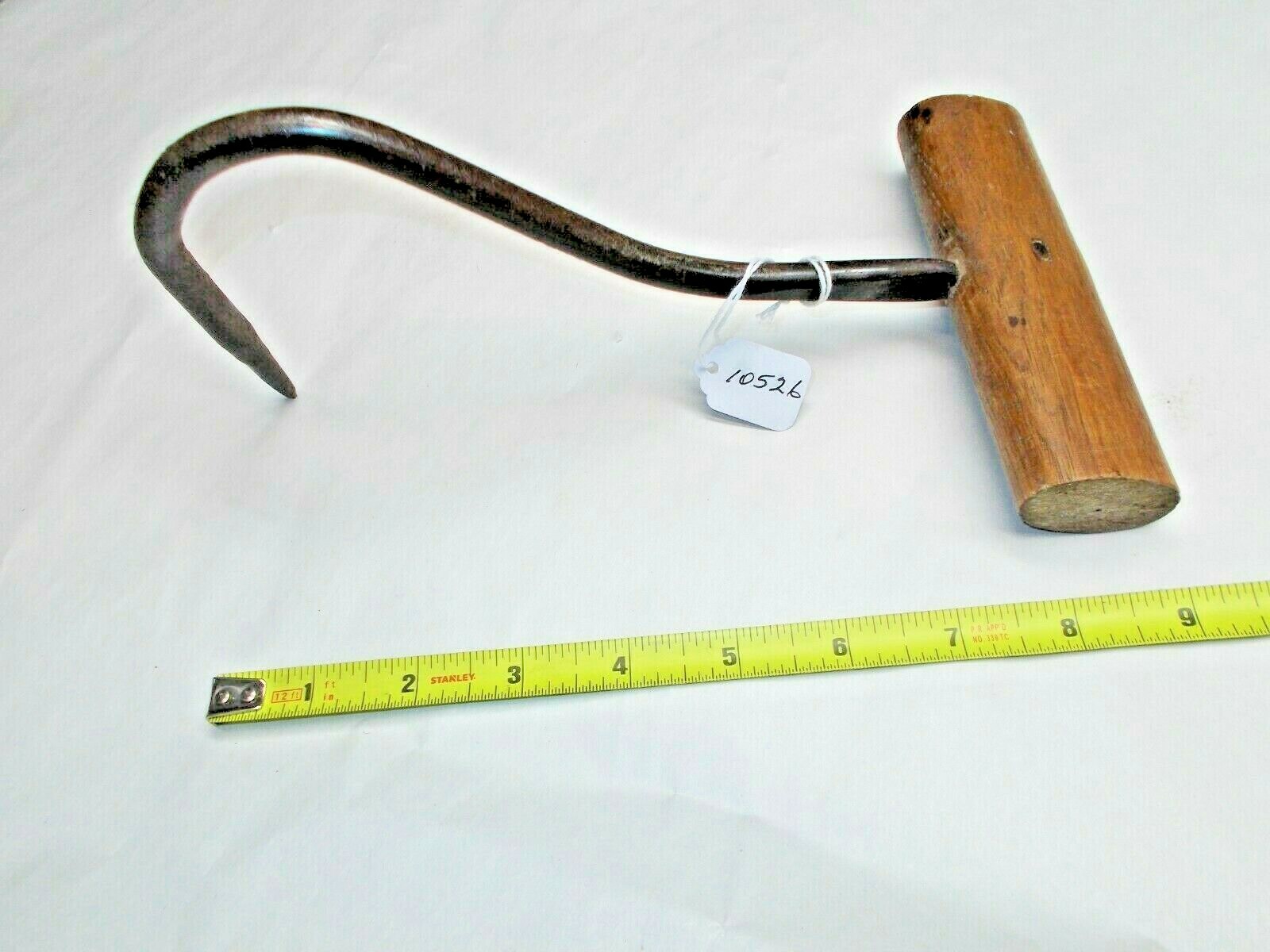 Multi Use, Hay / Cotton / Log / Bale Hook, Farm, Vtg Steel Hook & Wood Handle