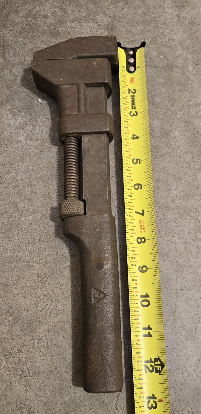 Vintage BILLINGS/ COES 12″ monkey wrench w/METAL HANDLE “MADE IN U.S.A”