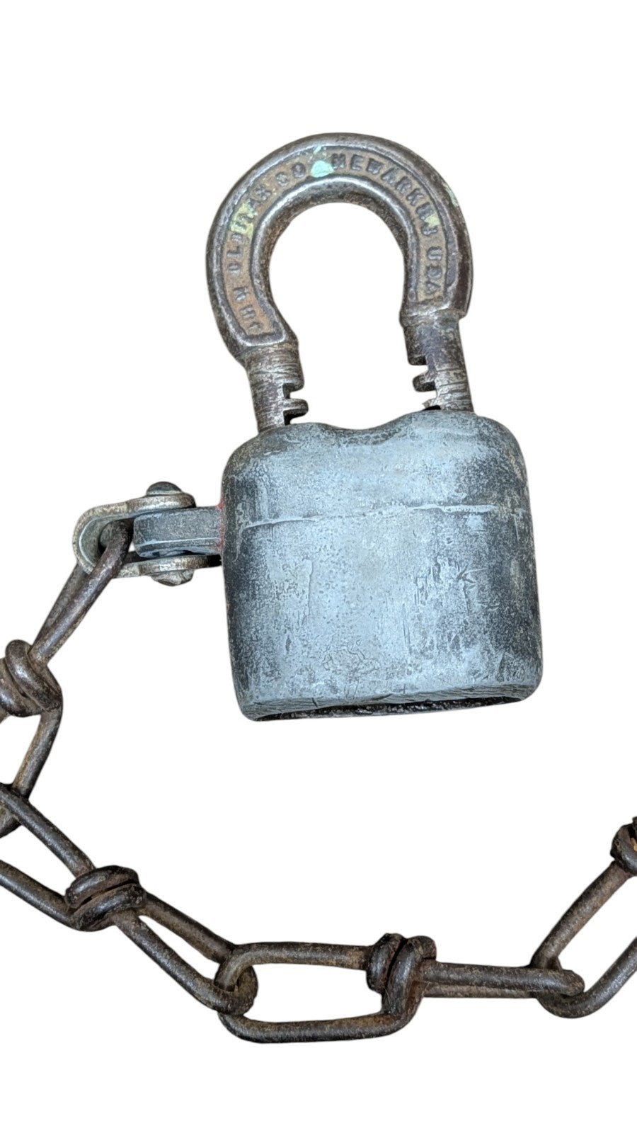 Vintage J.H.W. CLIMAX Padlock Railroad Switch Lock With Chain No Key V