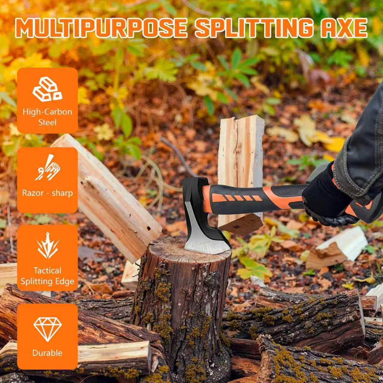 Wood Splitting Maul 15″ – 2.25 Lb. Splitter Maul, Firewood Camp Axe, Shock Absor