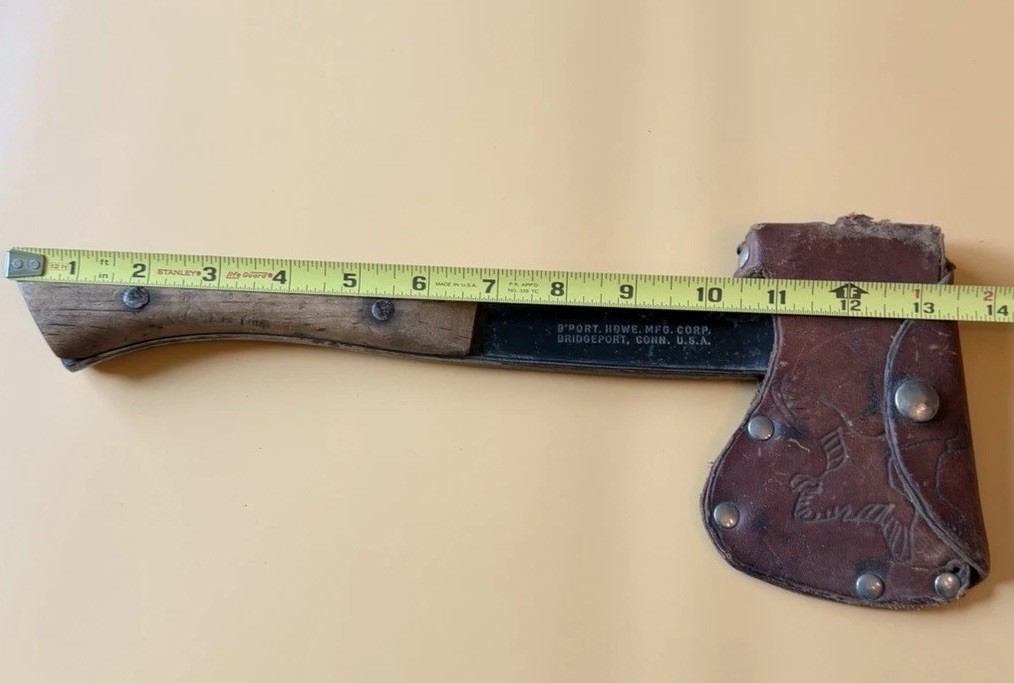 Antique Boy Scout Hatchet 13.5” Made by B’Port HDWE. Mfg Corp USA 1910’s-1930’s