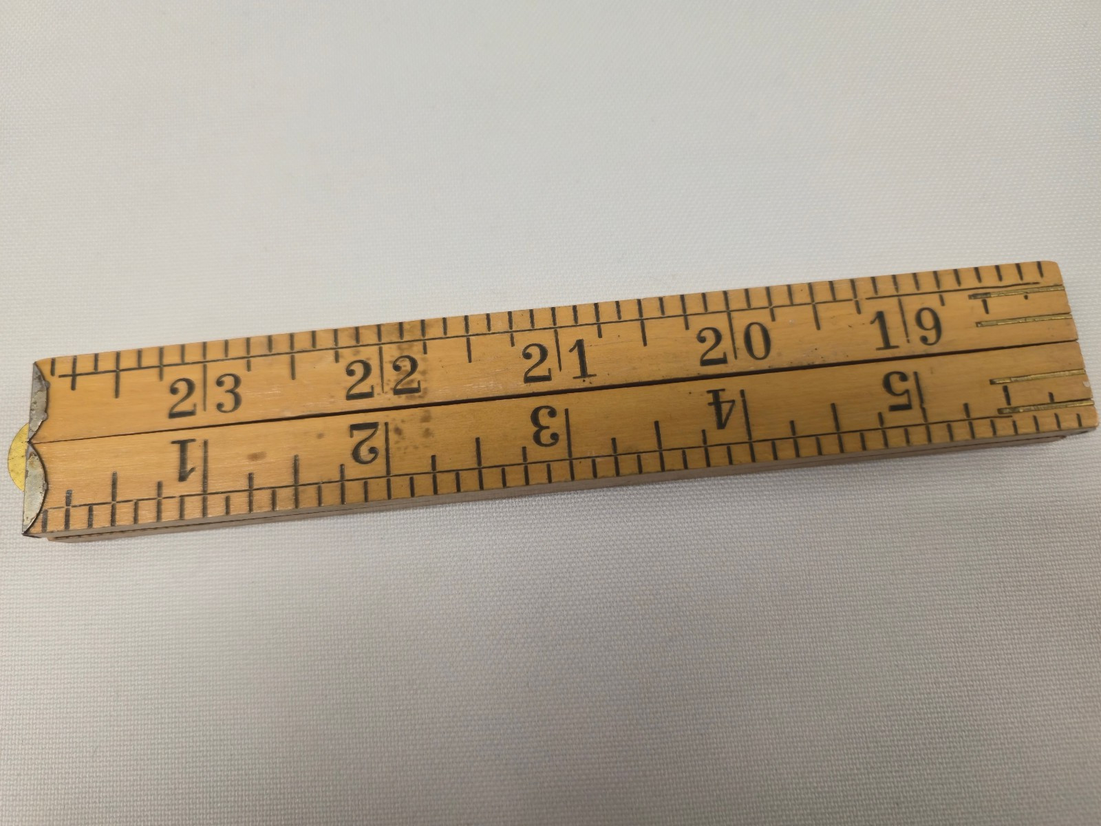 NOS Vintage STANLEY No. 68 24 Inch Boxwood & Brass Folding Ruler Rule USA