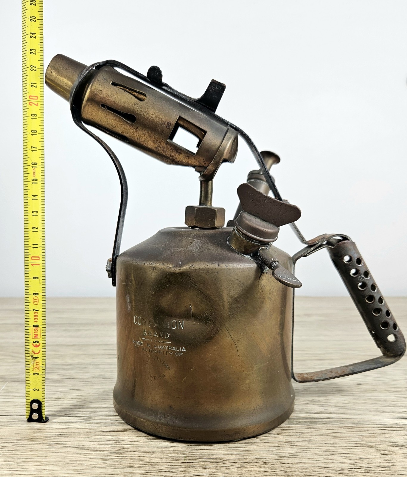 Vintage Companion Brand Brass Blow Torch Max Sievert Sweden Australian 1940s