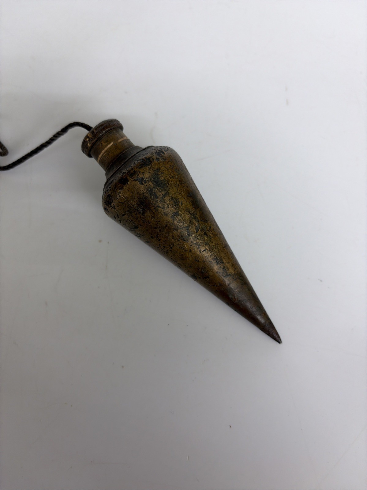 Vintage Solid Brass Plumb Bob 10.7 Oz 4 Inch With Cord