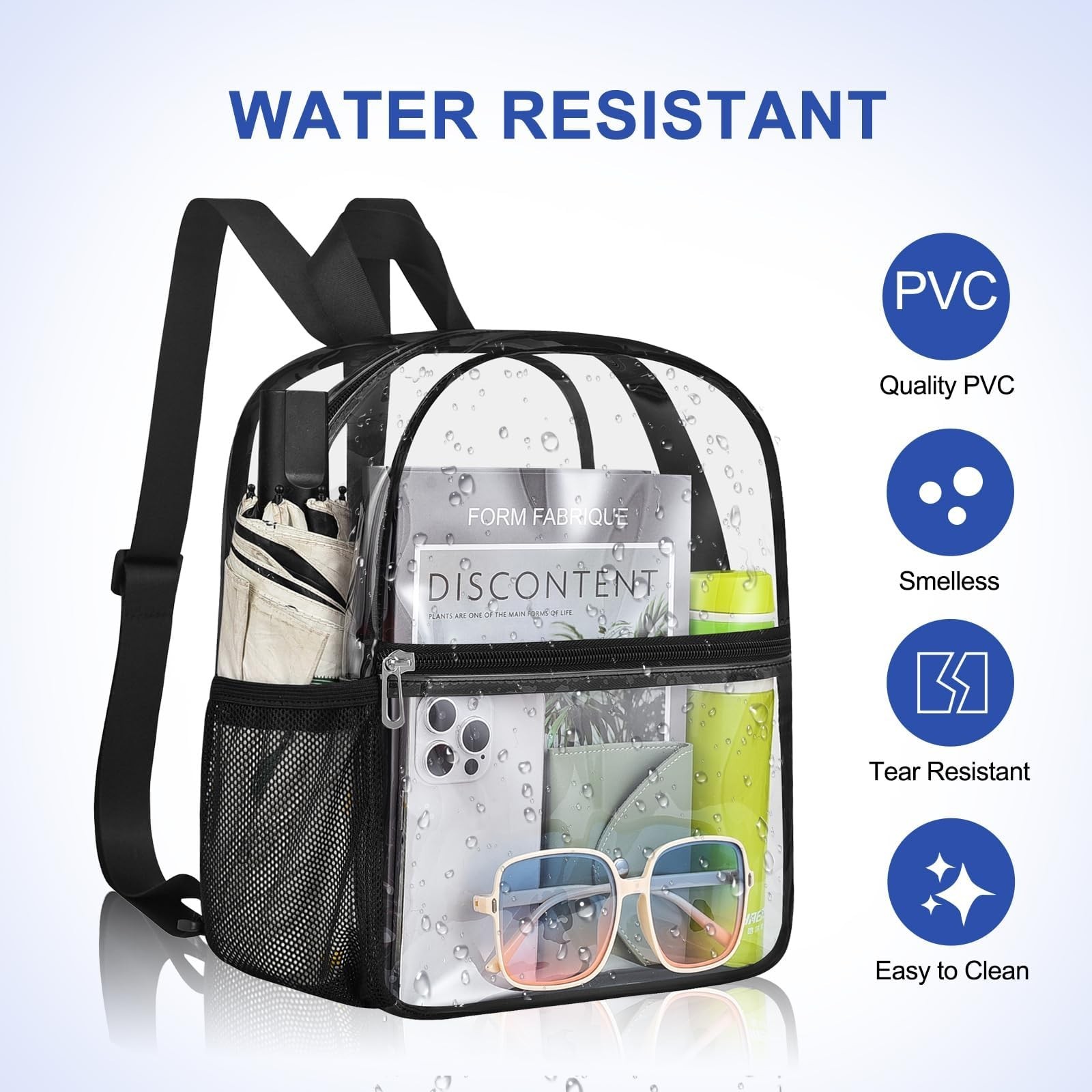 Clear Backpack for Stadium Events 12x12x6 Sports Backpack Mini Small for Fan,…