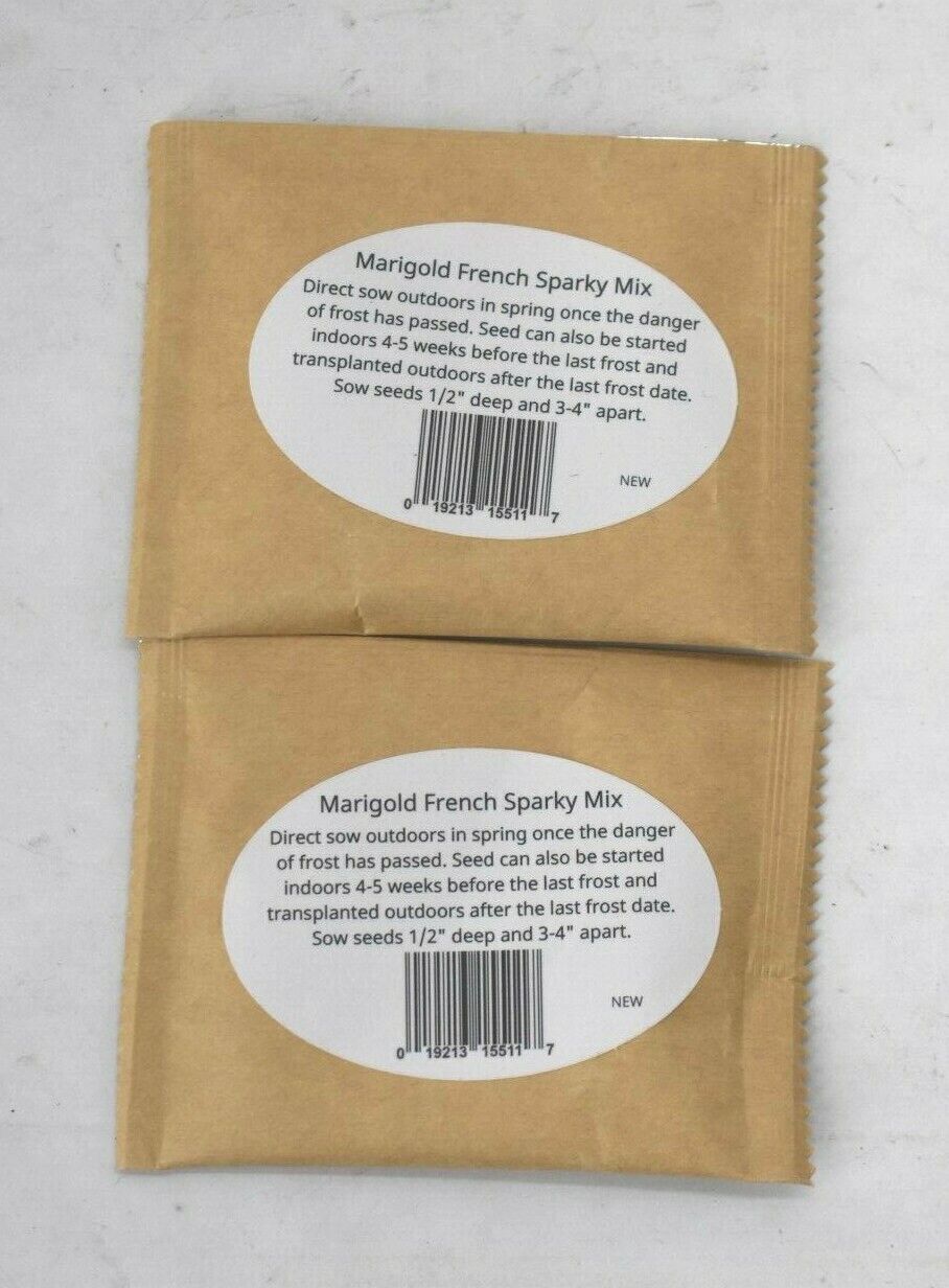 Lot Of 2 Raw Earth Colors Marigold French Sparky Mix Planting Seeds Gardening