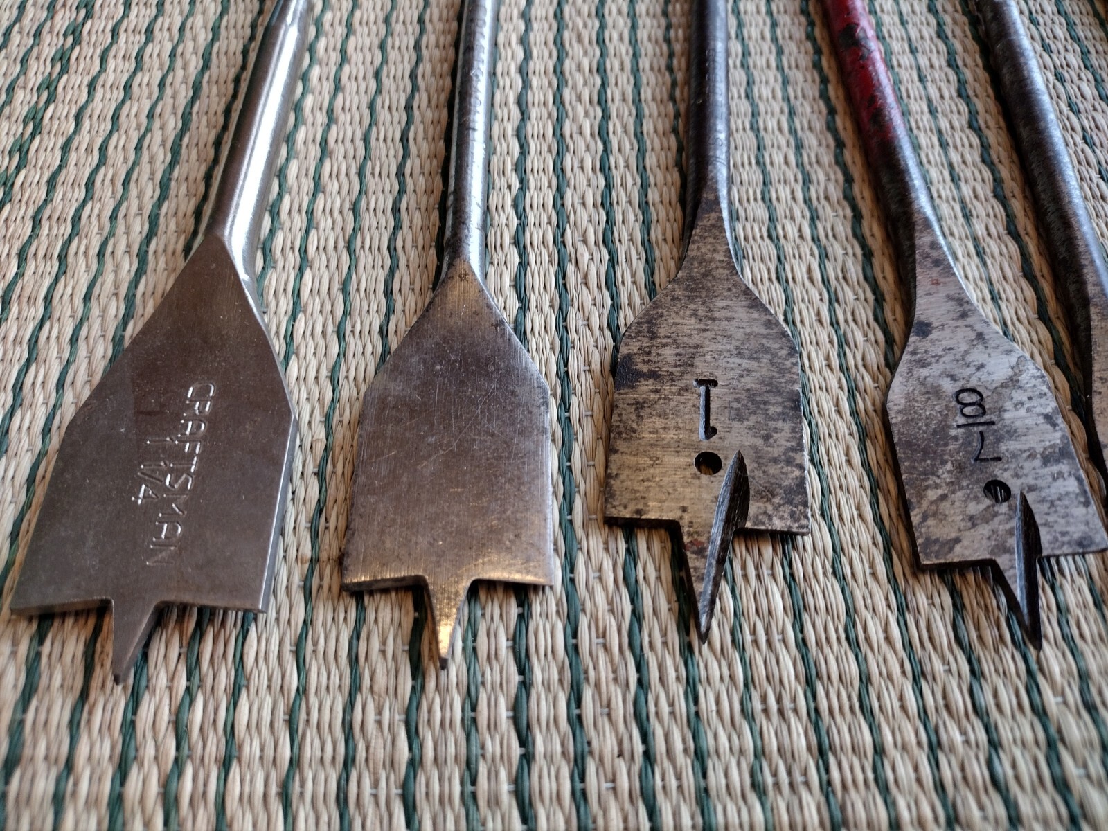 VINTAGE SPADE DRILL BITS Mixed Lot of 8 Craftsman, Premier, Irwin