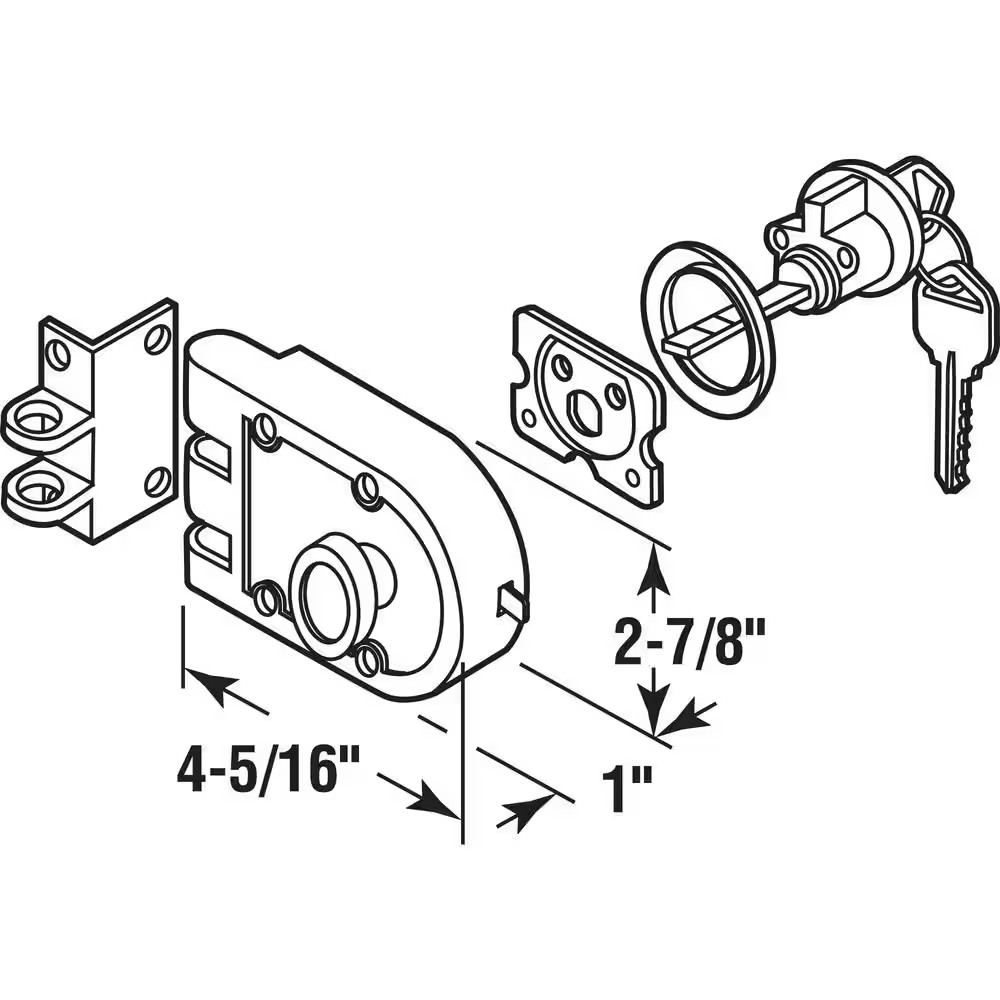 Diecast Brass, Night Latch and Locking Cylinder