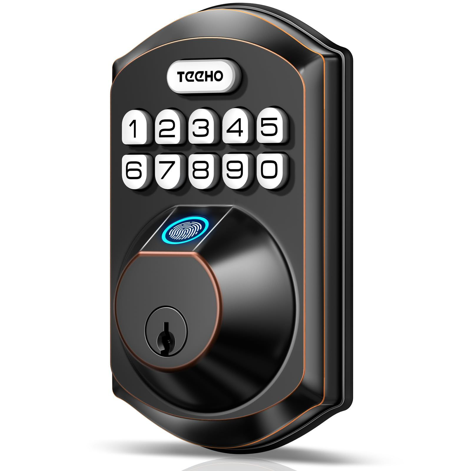 TEEHO TE002 Fingerprint Door Lock – US Standard Sizes, Oil Rubbed Bronze