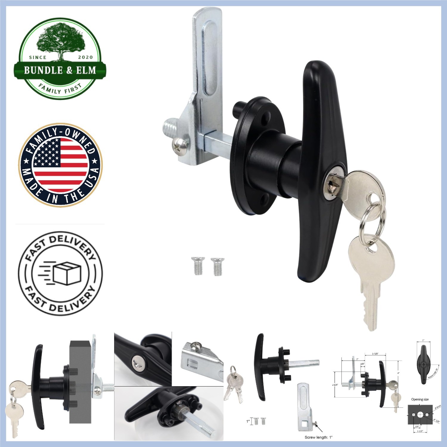 Durable Black T-Handle Lock Set for Truck Camper Shells & Toppers – Easy Install