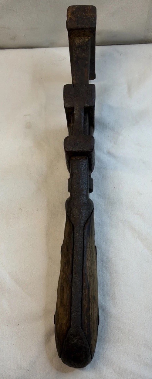 10″ Vintage Adjustable Pipe Wrench Wood Handle