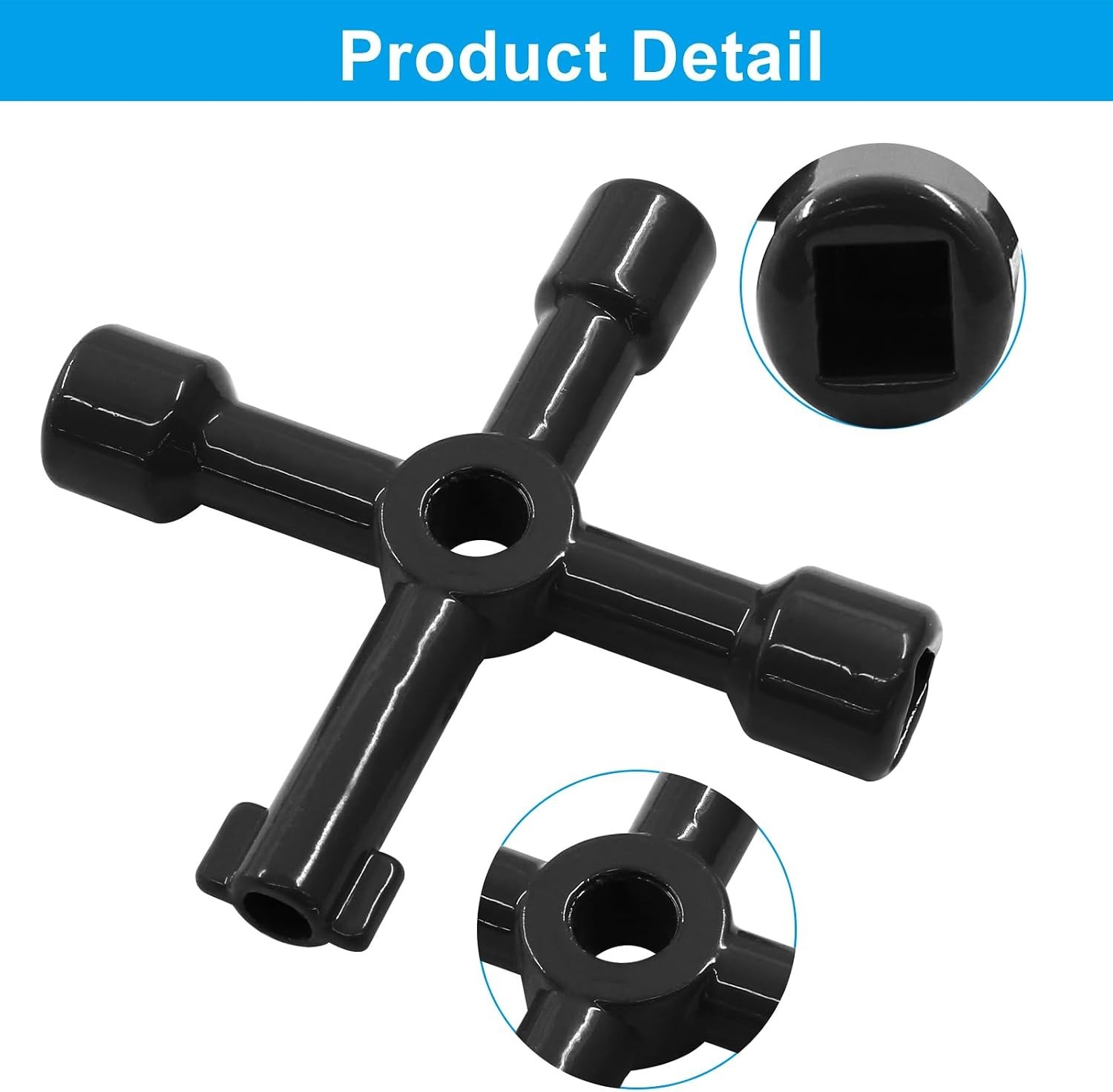 4-Way Multifunctional Zinc Alloy Key for Water Valves & Faucets – Compact Size