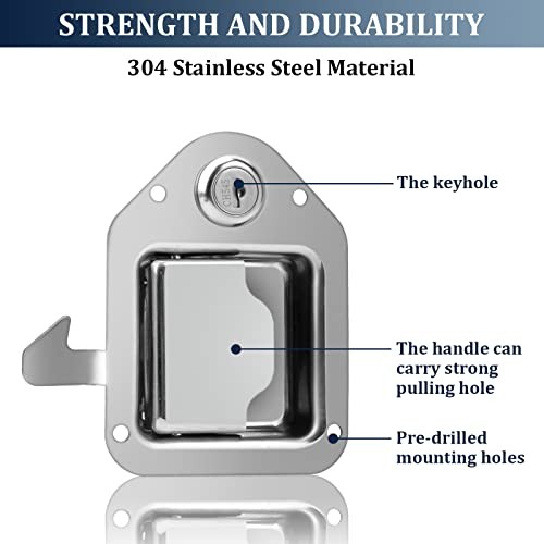 BAUMFEUER Truck Tool Box Latch Replacement 304 Stainless Steel 4.3″L x 3.3″W 2