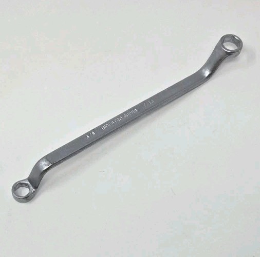 Vintage INDESTRO SUPER 7/16″ & 1/2″ Deep Offset Box End Wrench 730 12 Pt USA