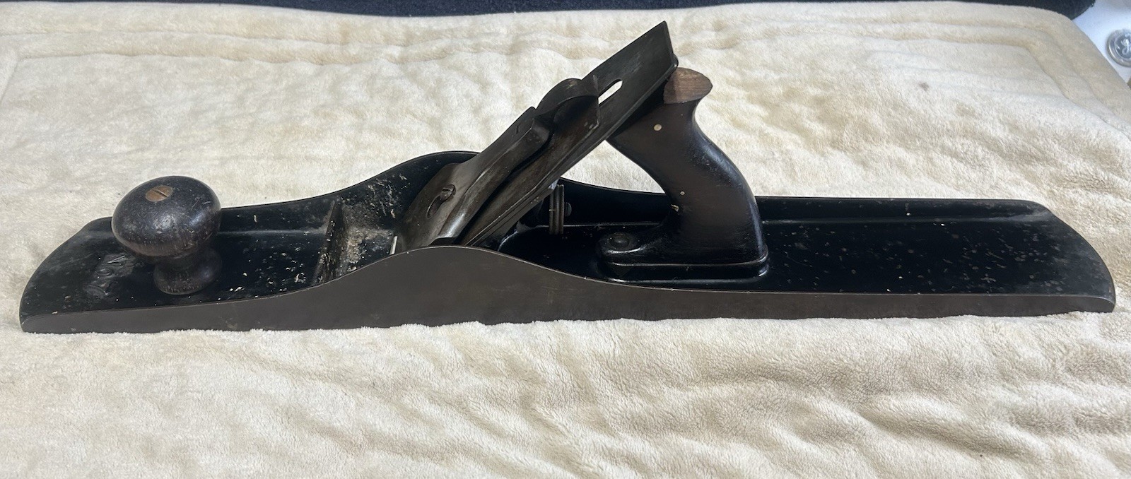 Large No. 7 Flat Bottom Wood Plane 21.5” Complete Unbranded Excellent Working