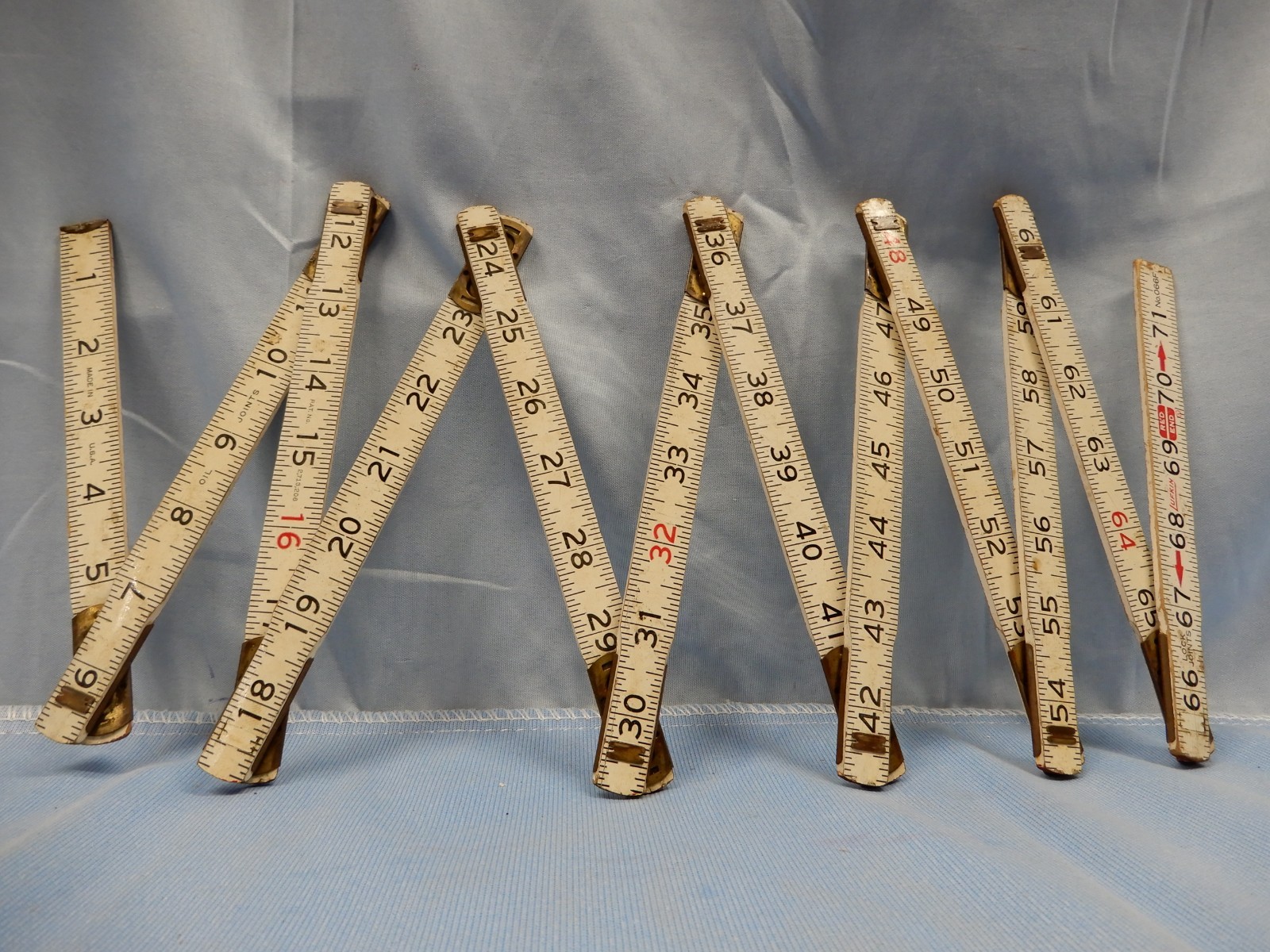 Vintage LUFKIN 6′ Red End Folding Ruler 066F Great Condition 72″ Photo USA