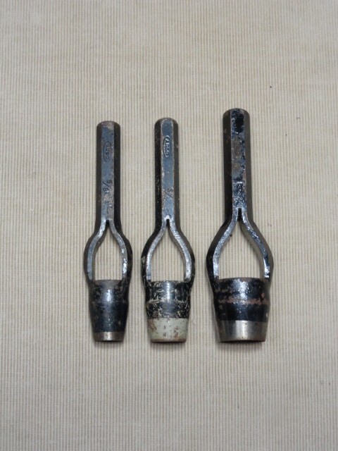 Lot of 3 ADCO Arch Punches 5/8-3/4-1″ Round Hole for Leather Vinyl Paper Gasket