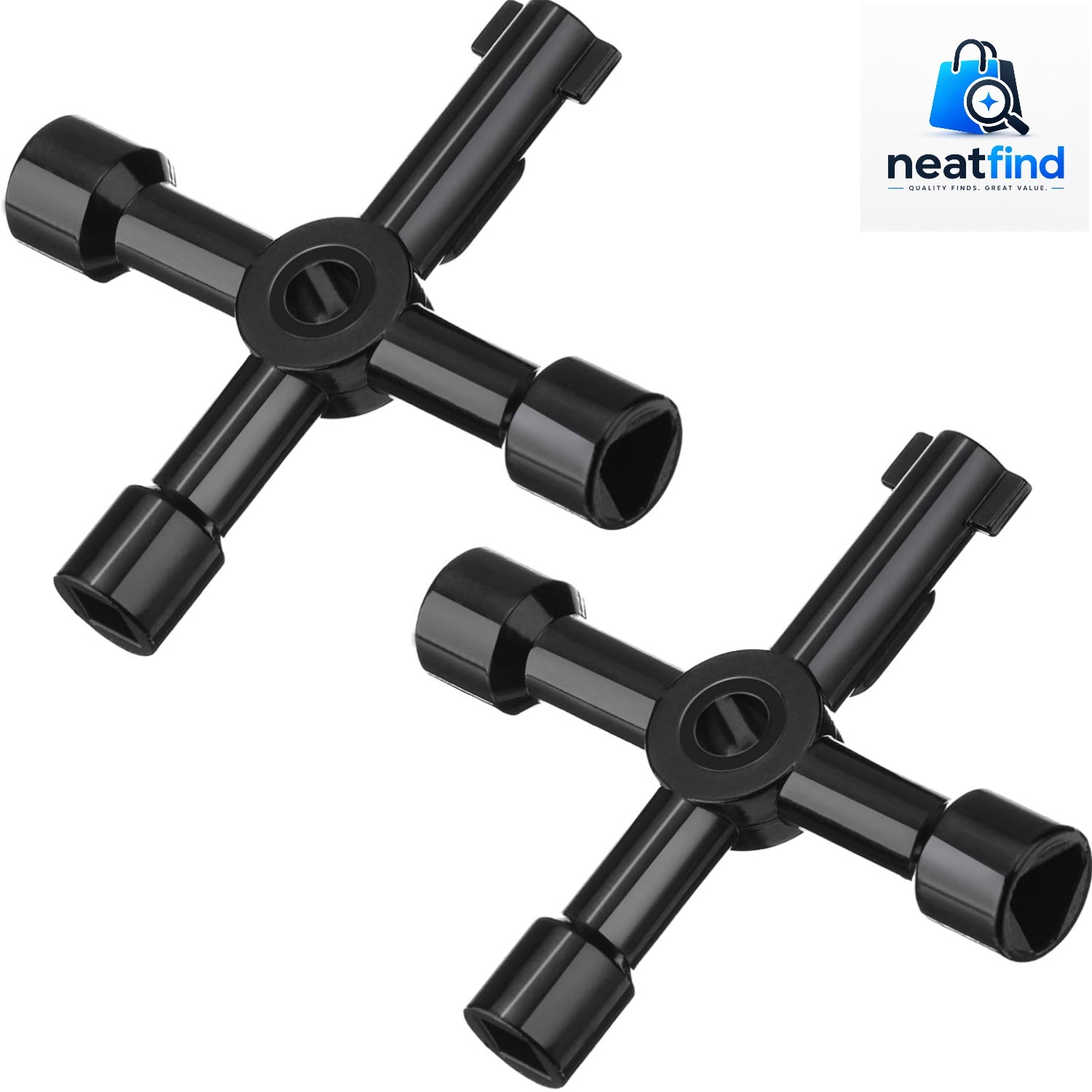 2 Pack 4 Way Cabinet Panel Keys for Water Meter, Black | Water Key, Sillcock …