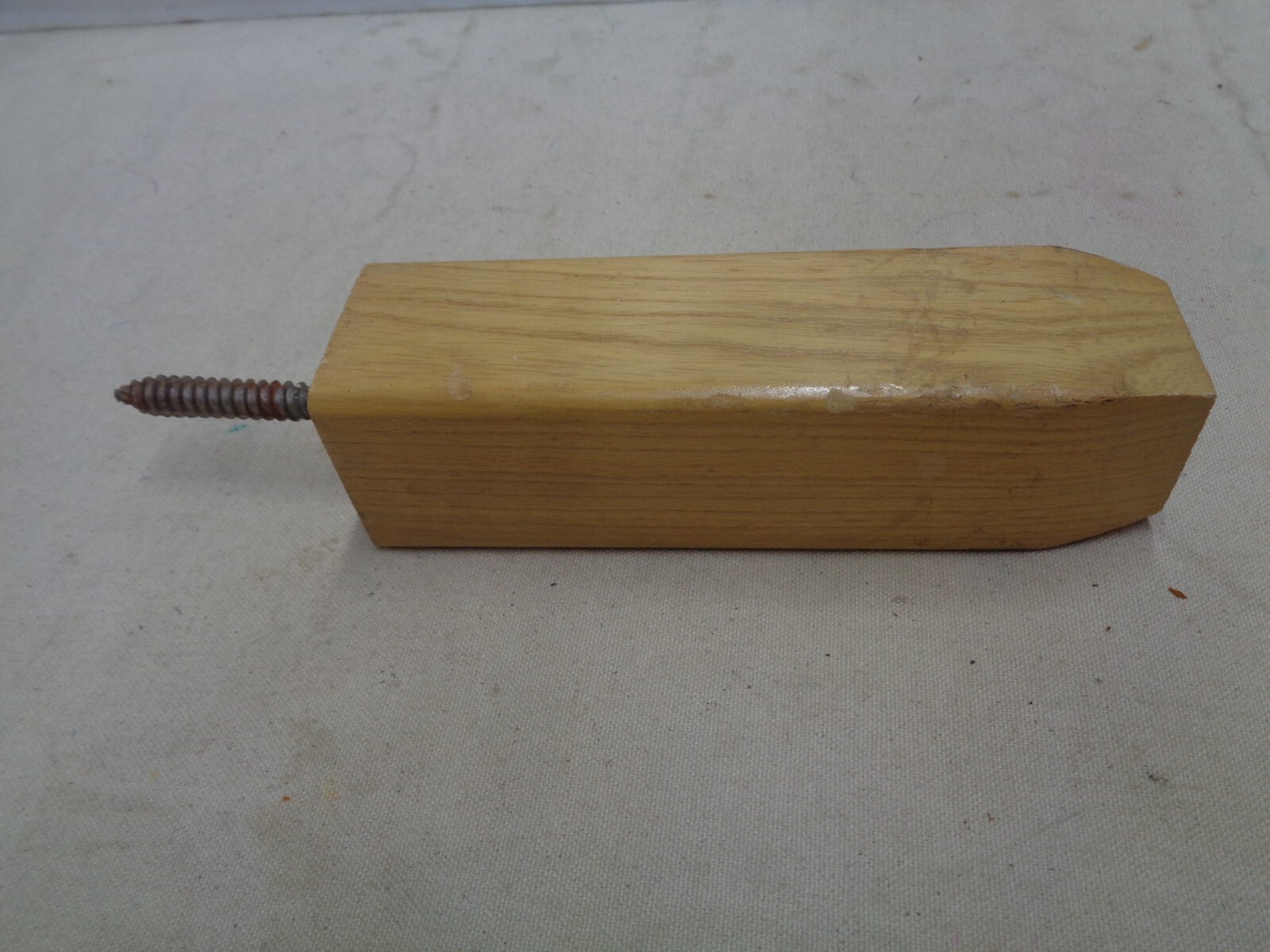 Vintage Futon leg – 6″ wooden – long peg-screw 1980s Replacement one square wood