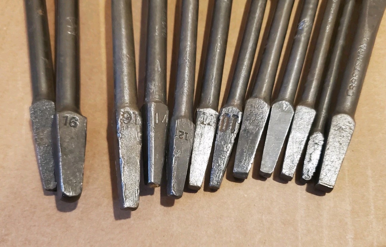 12 Vintage Bit Brace Hand Drill Bits,Auger bits,Adjustable, Old Carpenter Tools