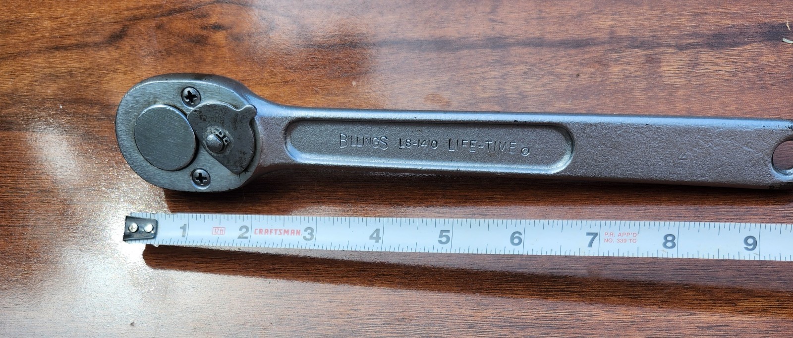 Vintage Billings USA LS-1410 LIFE-TIME, 1/2″ Drive Ratchet Nice 10″ Long