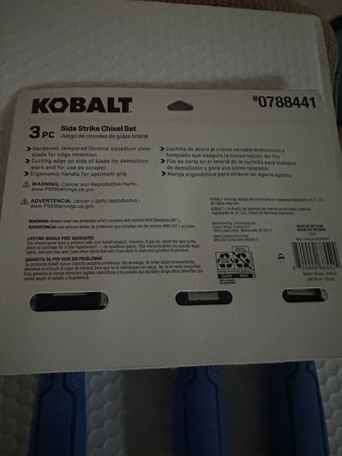 Kobalt 3 Piece Side Strike Chisel Set #0788441 – NEW – FAST SHIPPING