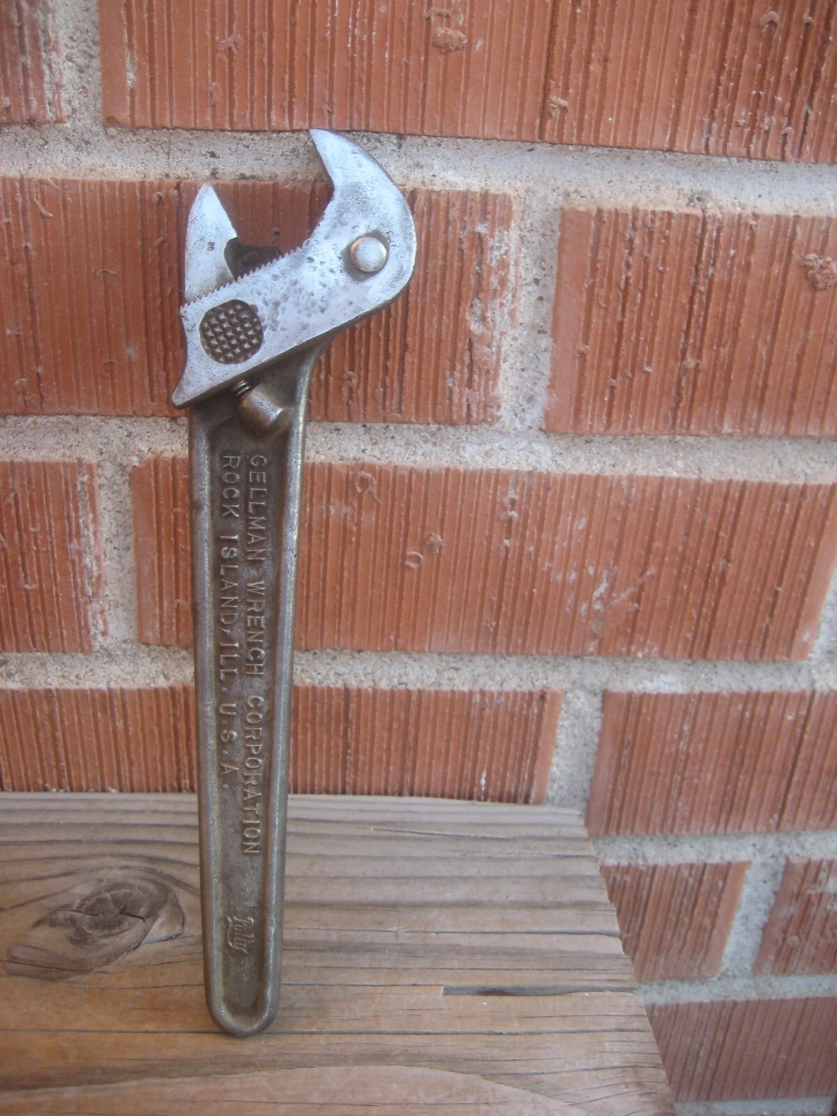 1920s Antique 9″ Length ** GELLMAN – Polly *** Adjustable Wrench No. 91 USA