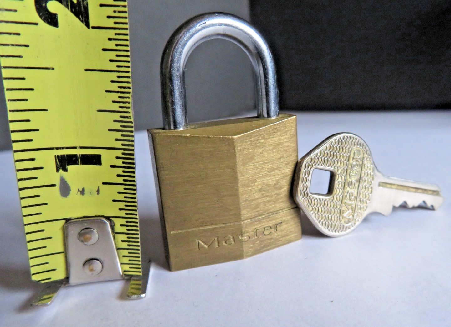 VINTAGE Master® Lock Solid Body Padlock Brass 130D W/Original Key
