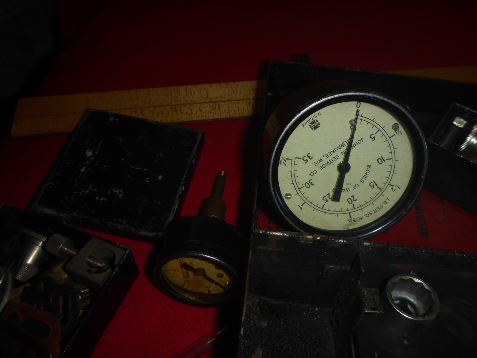 Vintage Metal Mechanics Tool Kit Set Johnson Service Company Industrial Building