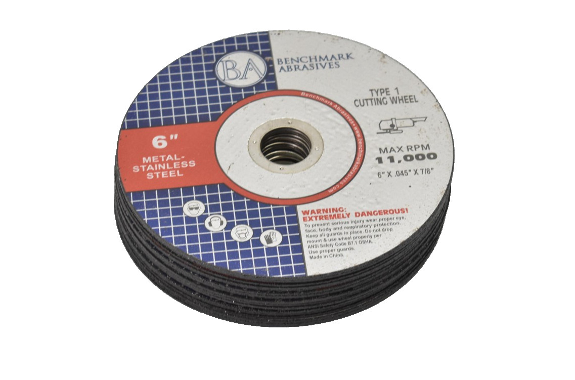 Benchmark Abrasives 6″ Cutting Wheel Type 1 Metal Stainless Steel Lot of 19