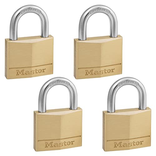Master Lock Brass Padlocks, 4-Pk, Keyed Alike, Model# 140Q