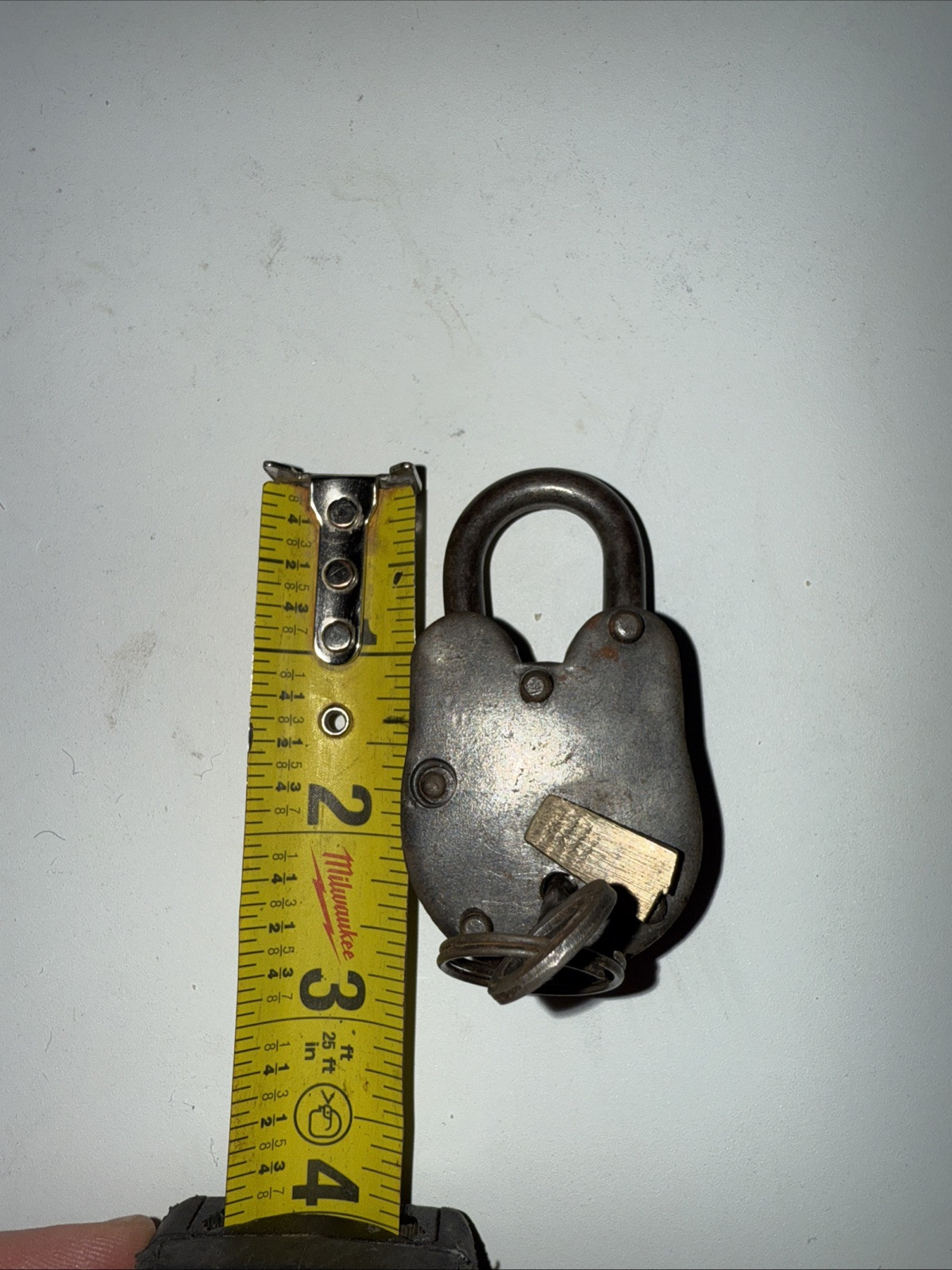Antique Cast Iron And Brass Padlock With Key