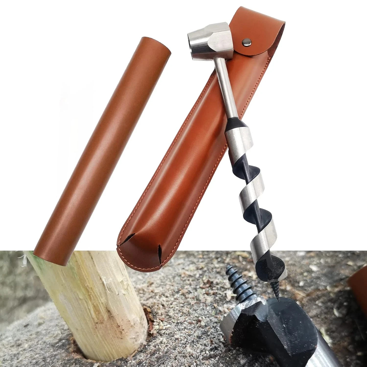 1 X 10 Upgrade Scotch Eye Wood Auger, Sharper Embedded Weld Hand Auger Wrench, H