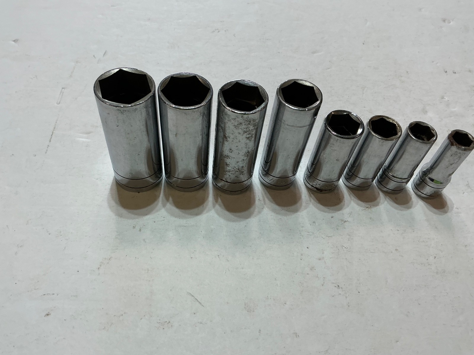 S-K TOOLS 3/8″ Drive SAE Deep Socket Set (8) Pieces 3/8 – 13/16″ – 6 Point – USA