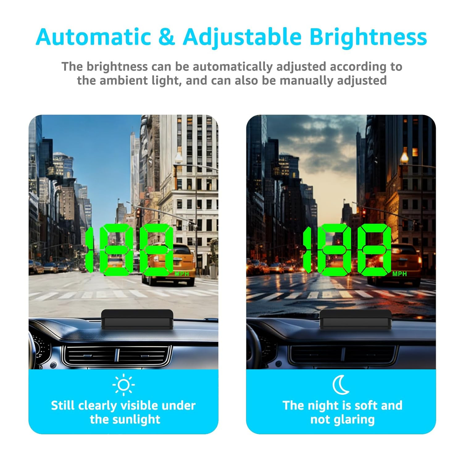 Heads up Display for Cars,Car HUD,Head up Display for Car,Digital GPS HUD Spe…