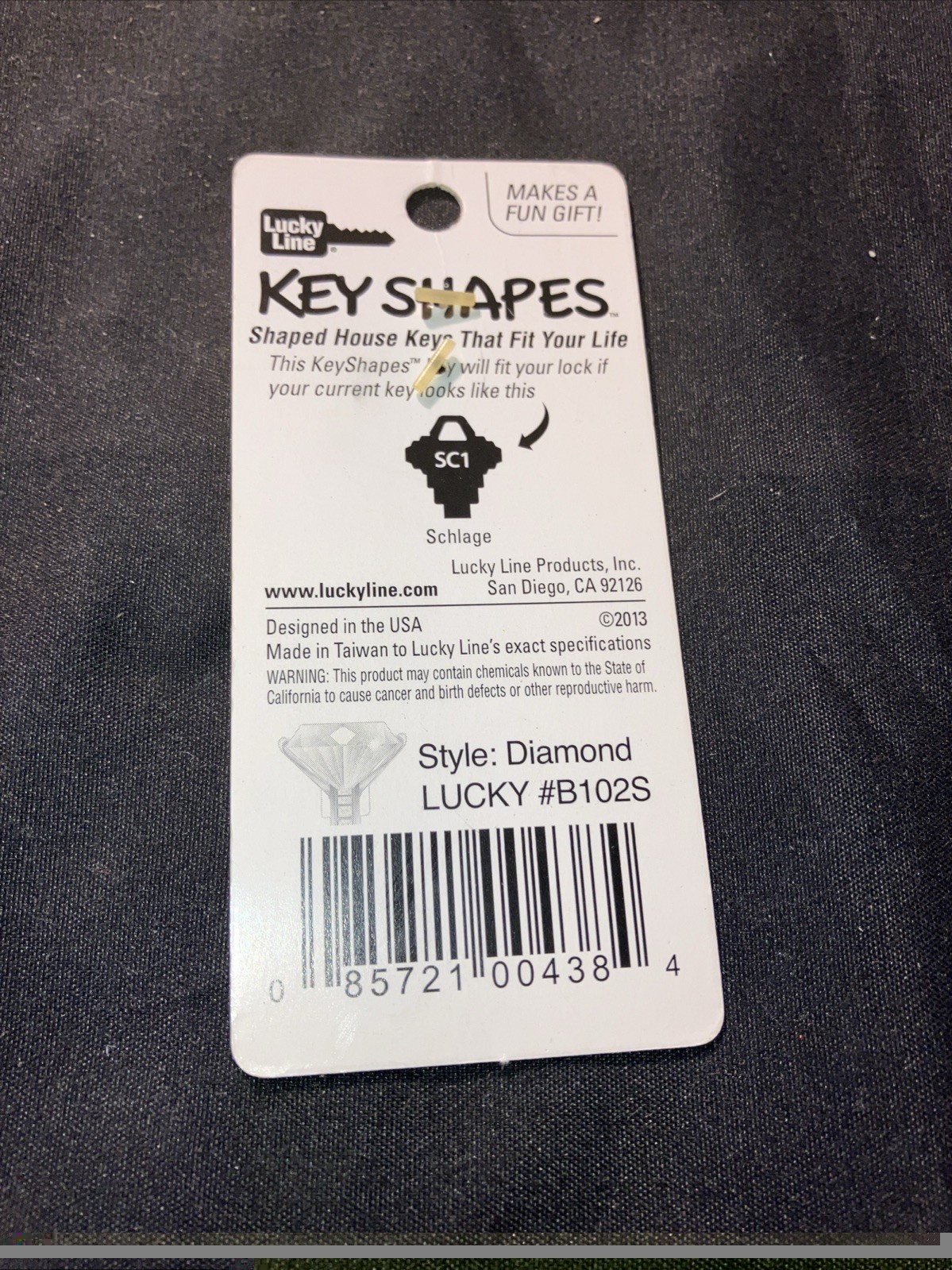 Key Shapes Diamond Ring Shaped House Key Blank #B102S SC1 D1