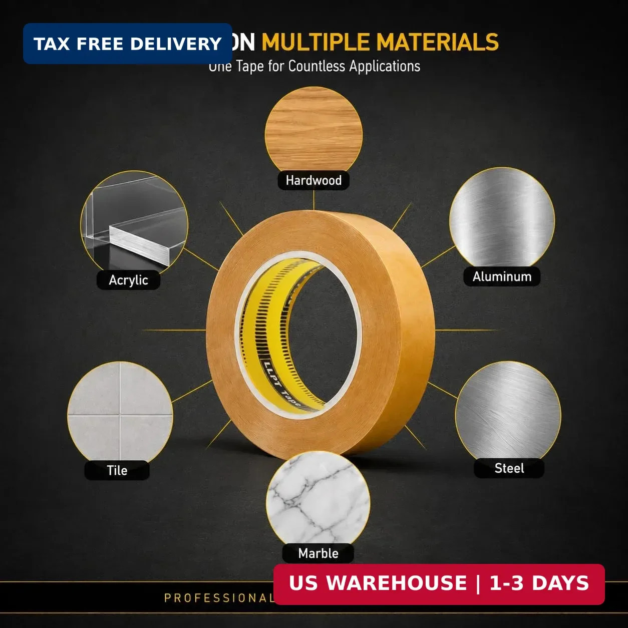 LLPT Double Sided Woodworking Tape, 25mm x 33m CNC Template Tape (WT258) | Indus