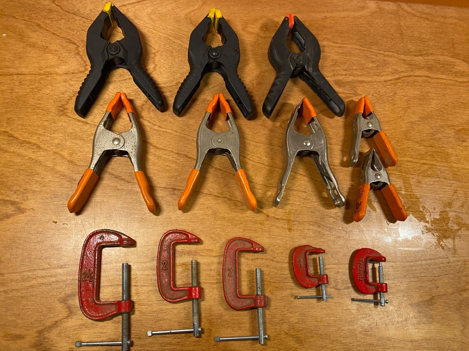 Vintage Lot of 13 Spring Clips & C-Clamps, Pony, Quick Grip, C-Clamps Taiwan