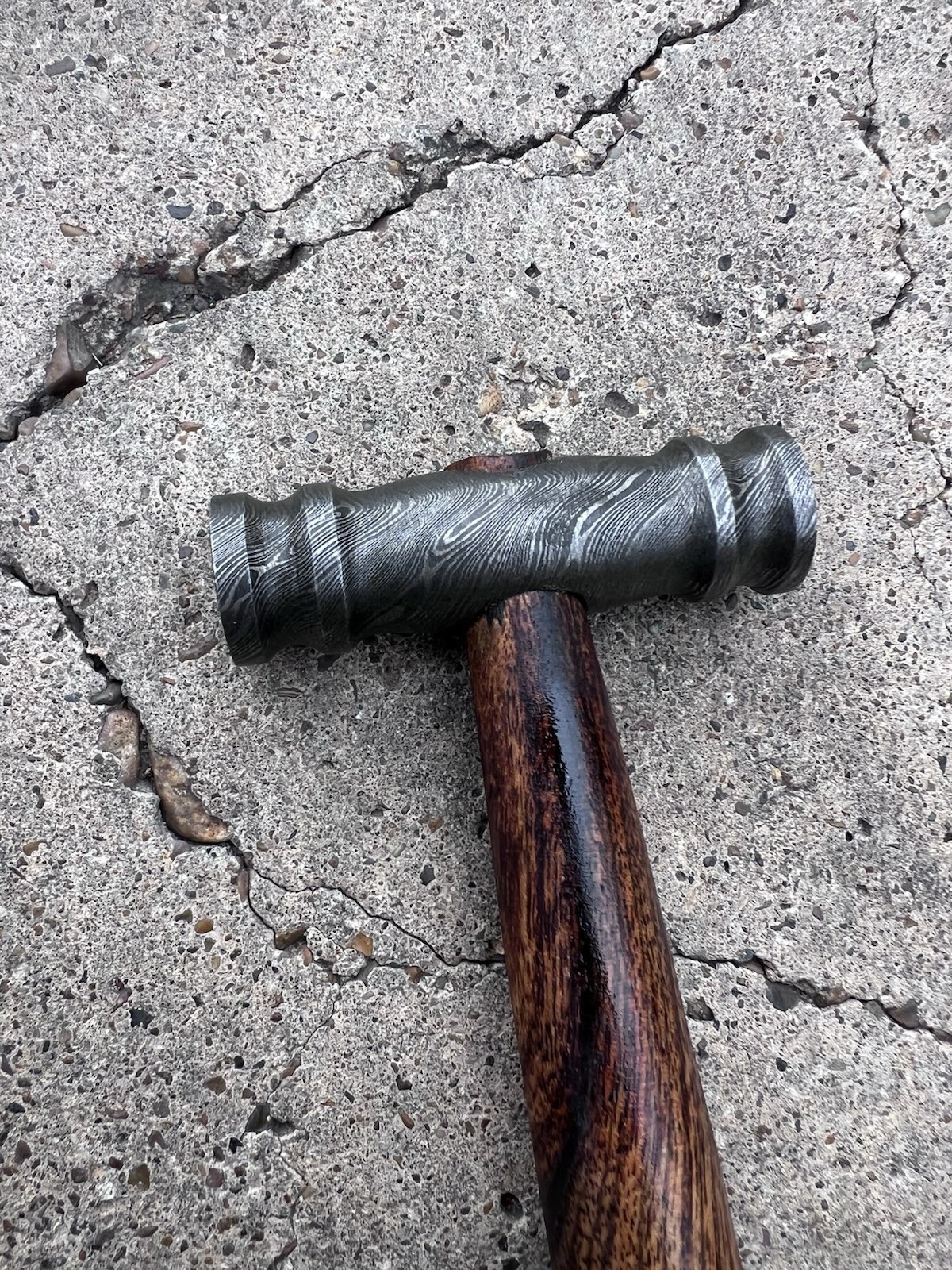 Demascus 8.4oz Hammer W/ 9.5in Acacia Handle: Gavel-Finishing-Jeweler Hammer